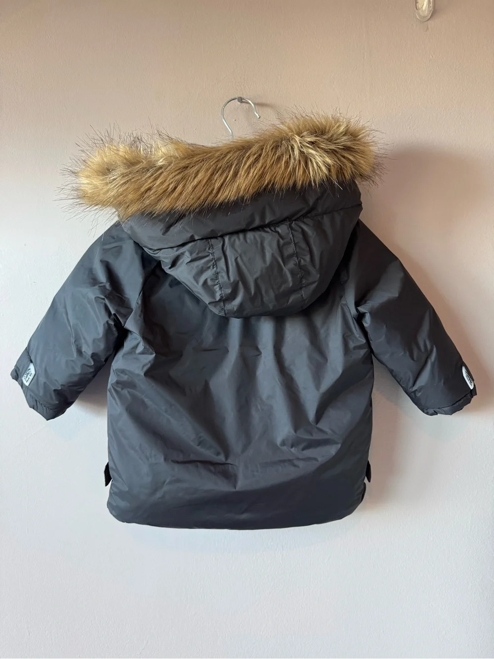 Zara Baby Down Feather Faux Fur Hooded Puffer‎ Jacket Winter Coat 12-18 Months